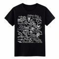 Hand Drawn Word Collage T-Shirt Casual Life Quote Graphic Tee for Everyday Wear