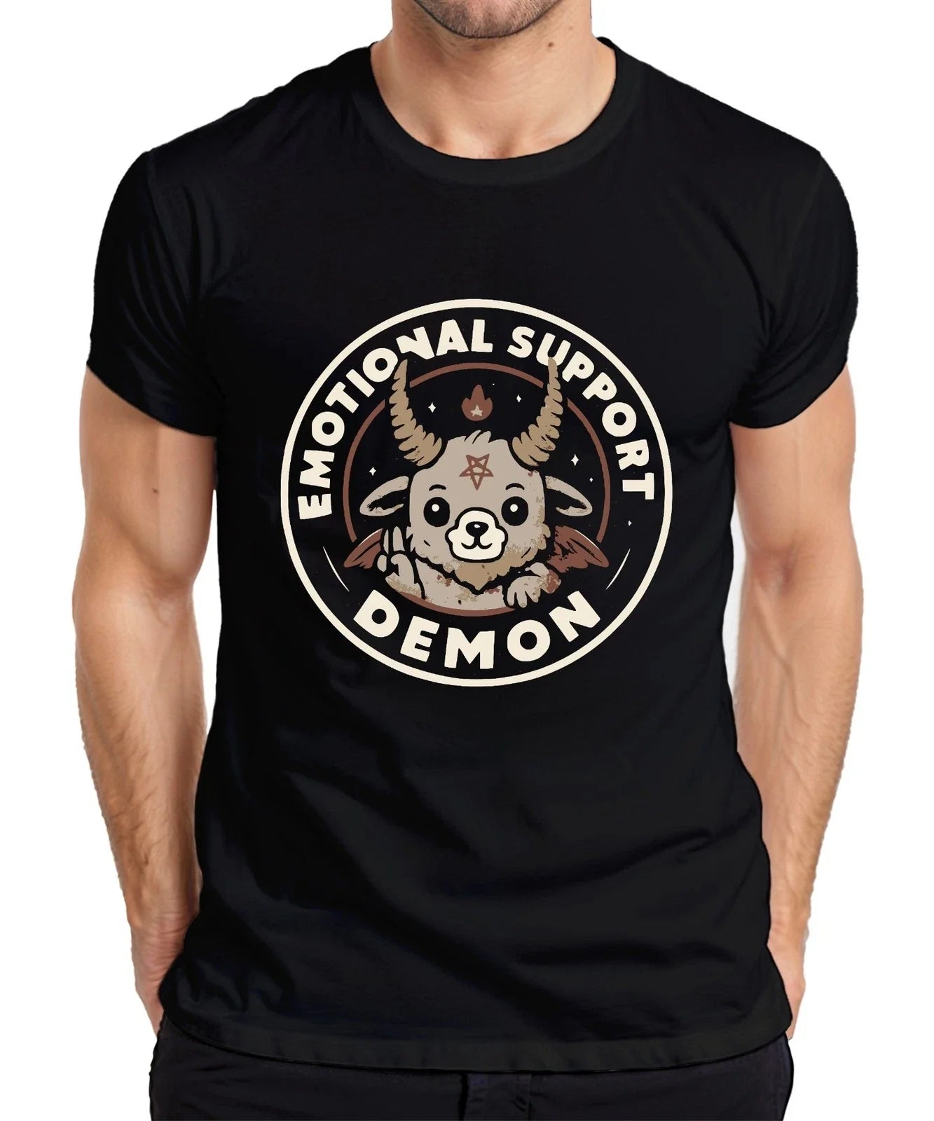 Emotional Support Demon Cute Cute Kawaii Pentagram Gothic Men's T-Shirt