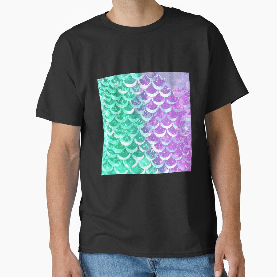 Printed image of azure and magenta Mermaid Tail pattern by JaReVa
