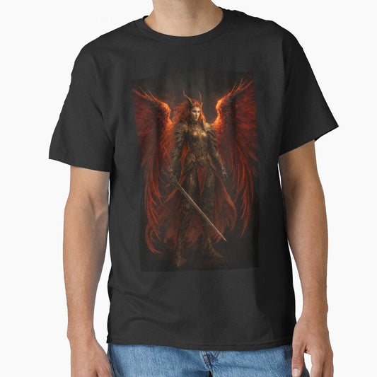 Infernal Valkyrie with Fiery Wings and Battle Armor by Daagath