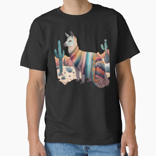 A charming llama wearing a boho-inspired blanket by iDezine GD