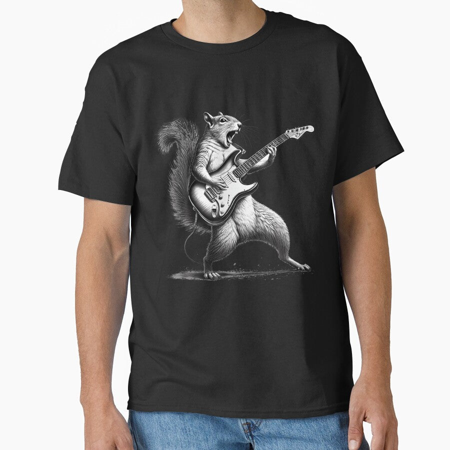 Squirrel Playing Guitar Rock Star Rock And Roll by JanetCarolyn
