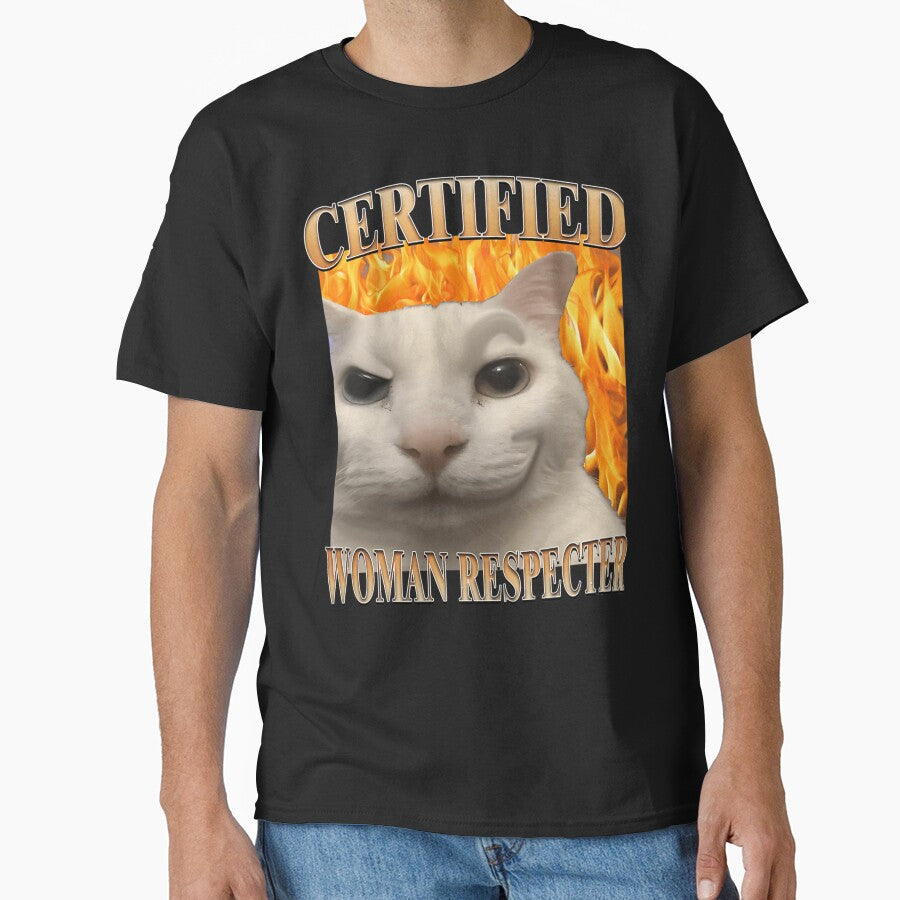Certified Woman Respecter Funny Cat by RyanAntholz6