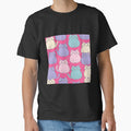 cute funny  cat pattern pink sweet pattern with fluffy purple kittens ,aesthetic cat art,funny cat,Cat Lover,cute cat,cat pattern by Expressions-Sel