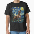 Pitbull Staffordshire Terrier Howling At Moon Starry Night Van Gogh Funny by d247