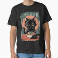 Kawaii Black Cat with Ramen - Ramen Cat Cute Vintage Style - Kawaii Anime Inspired by Damcoc