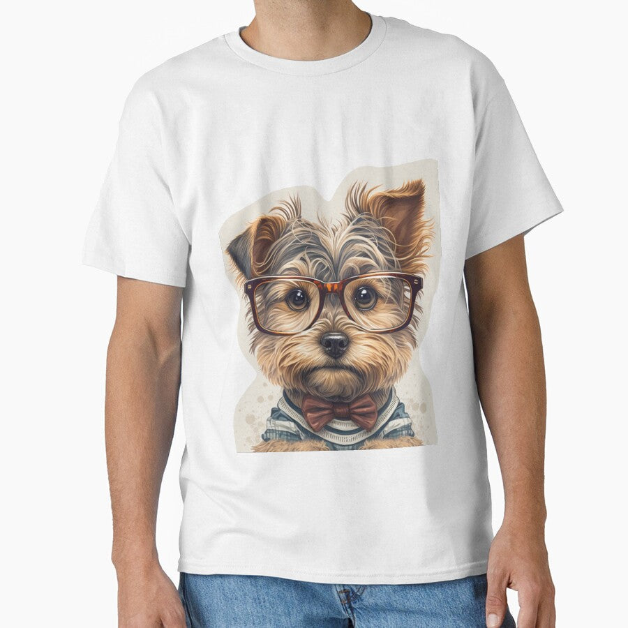 Funny dog Yorkshire Terrier with glasses funny cute decorative dog for dog lovers by RSDESIGNSteam