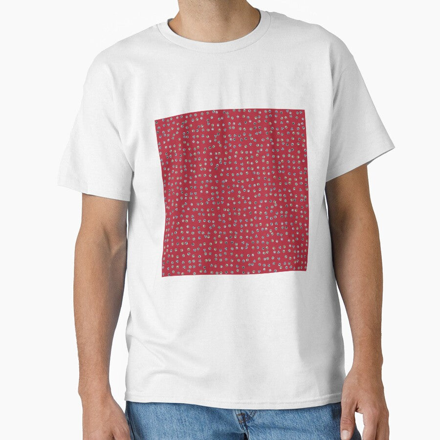 Printed image of diamond snow pattern on red background by JaReVa