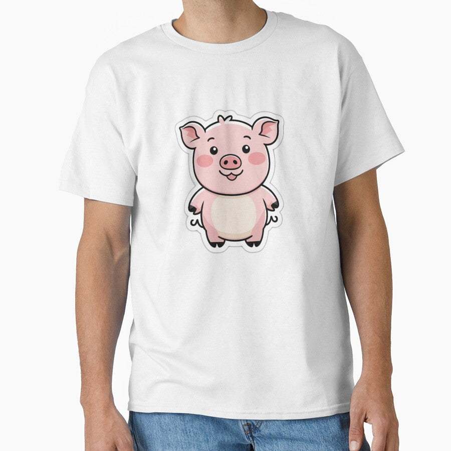 Kawaii Standing Pig Sticker - Cute Chibi Piggy by MiniPrintMagic