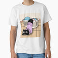 Black Cat Stuck in Laundry Basket by ThingsCatsDo