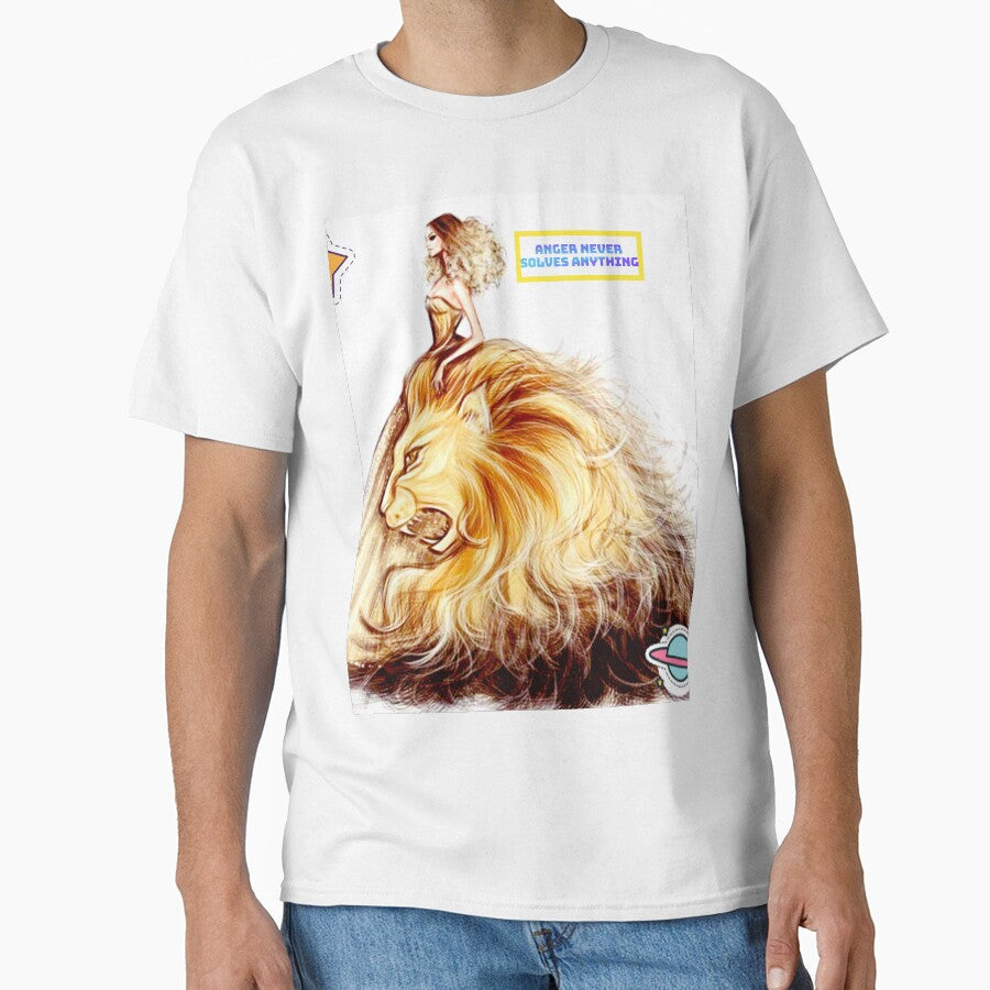 Cool Girl with Angry lion slogan by Hinakhan59241