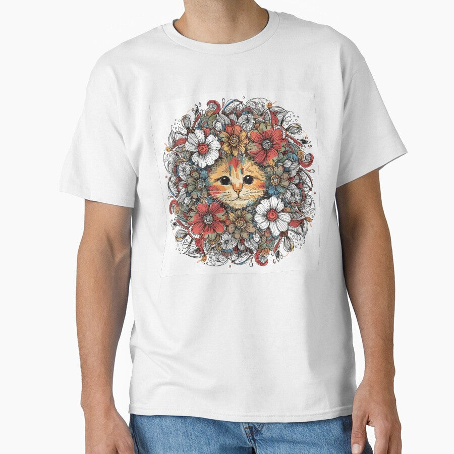 Boho Mandala Cat Illustration | Floral Tribal Cat Art | Vintage Ethnic Animal Design by Anime9122