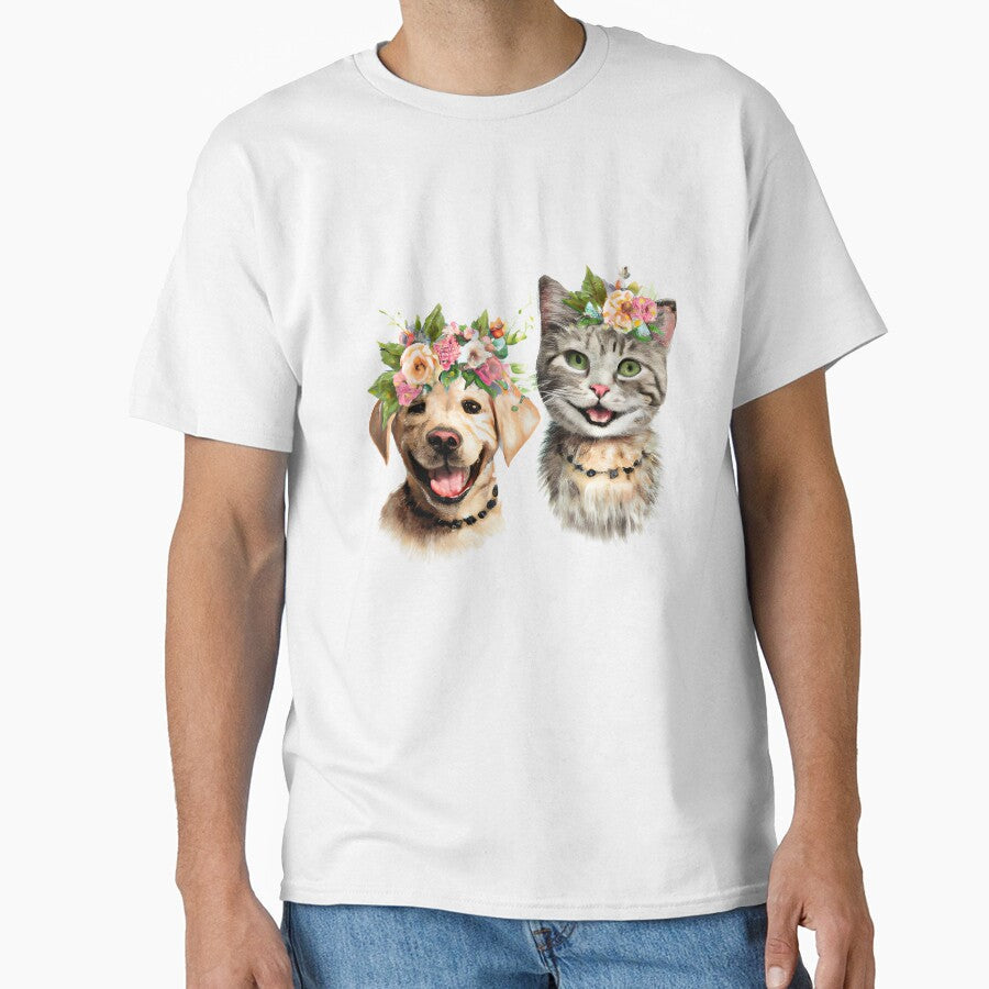 Pet Lover Dog and cat Floral Vintage style by BOHOVIN