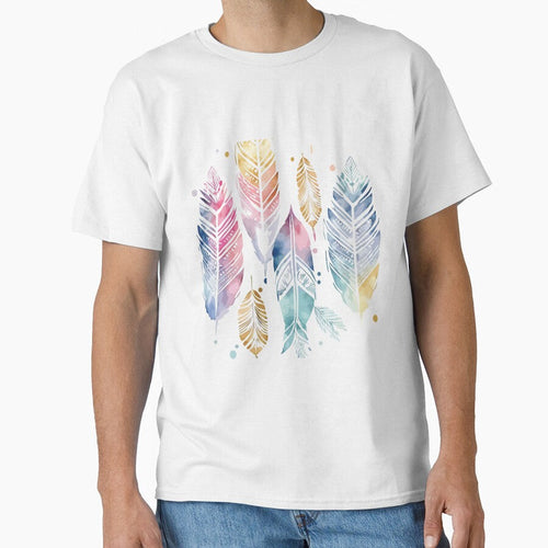 A Delicate Pastel Feathers Watercolor - Boho Chic Patterns by GVRDesign