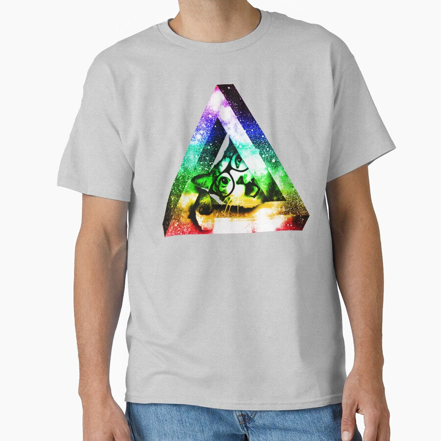 Rainbow Triangle Cat by ROBOTFACE T-Shirts