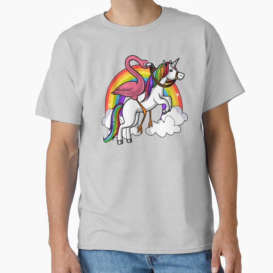 Flamingo Bird Riding Unicorn by underheaven