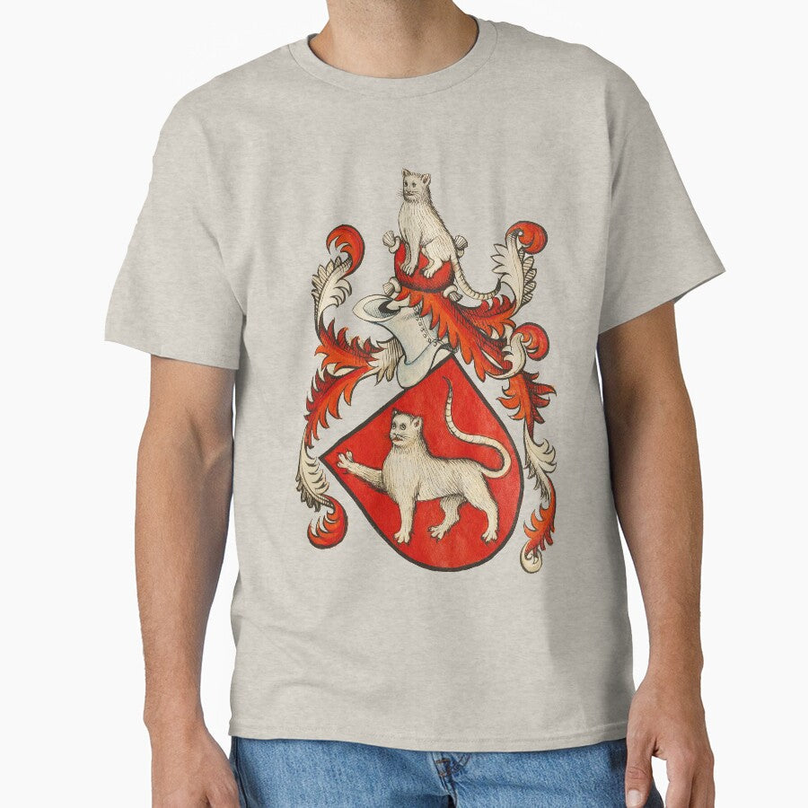 MEDIEVAL HERALDIC CATS Coat of Arms in Red Ivory colors by BulganLumini