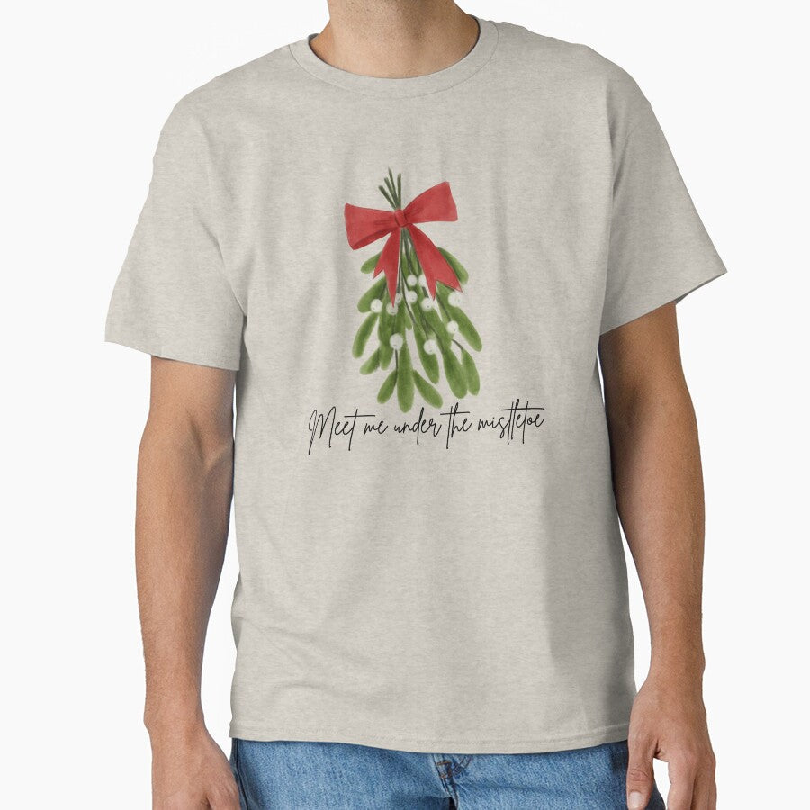 Meet Me Under The Mistletoe - Aesthetic - Cozy - Christmas Design by PureJoyPrints