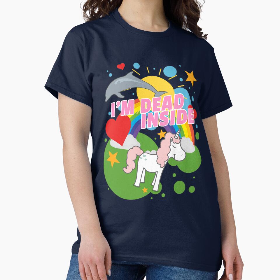 I'm Dead Inside Funny Toxic Positivity Quote Fake Happy Ironic by sillyquestions