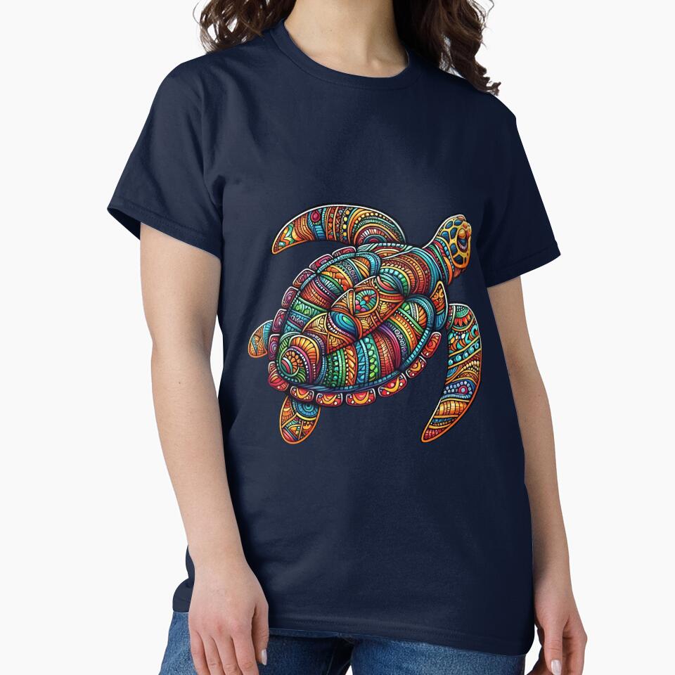 Totle the Tribal Turtle – Transparent Background Design by Zaru Studio