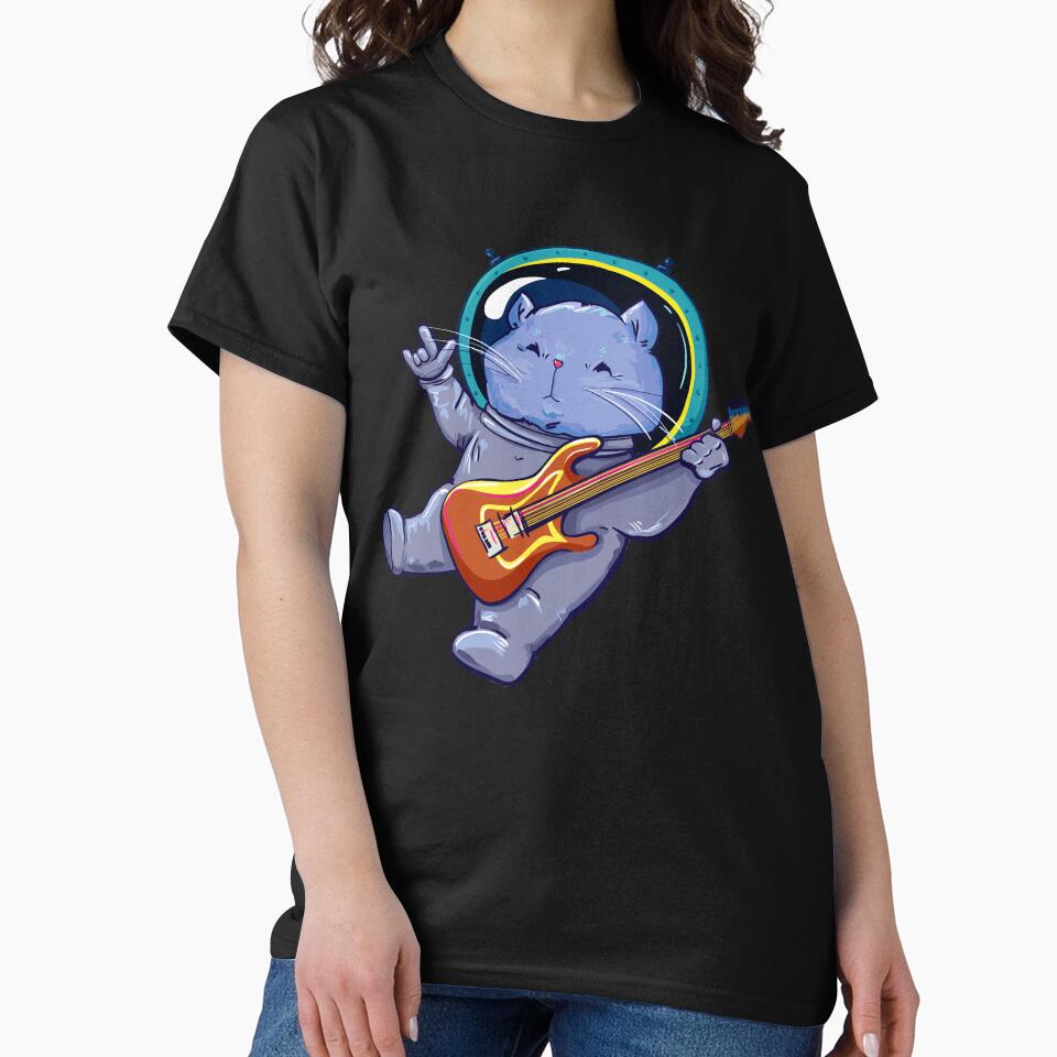 Cat Playing guitar in Space by kalud-zoldyck