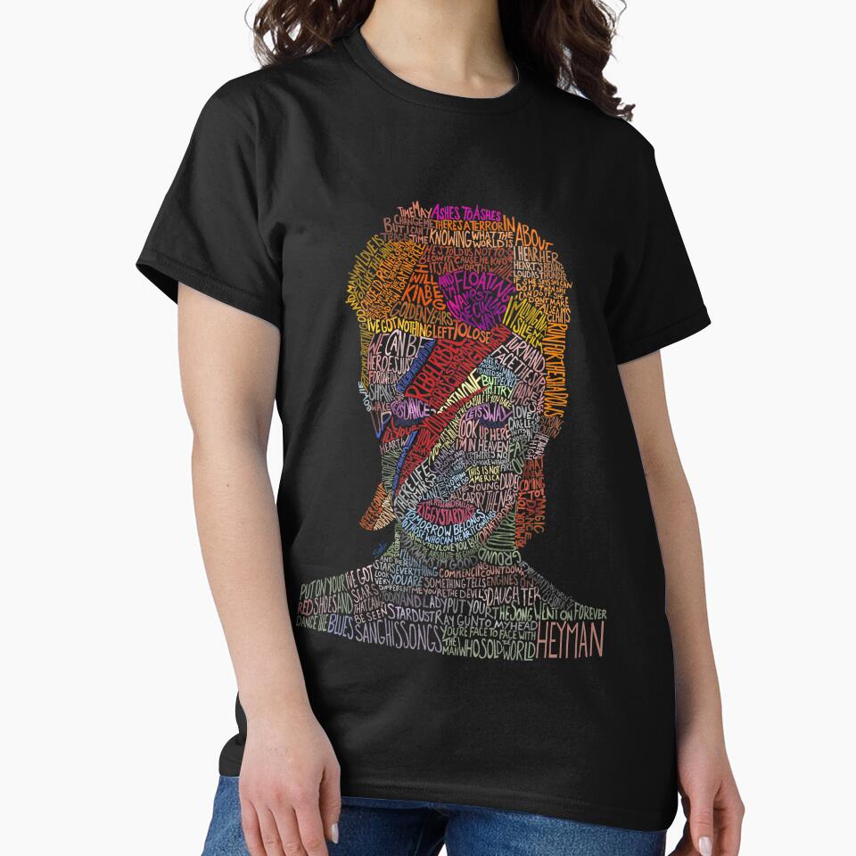 Colorful David Bowie Lyric/Quote Portrait by Sydni Rubio