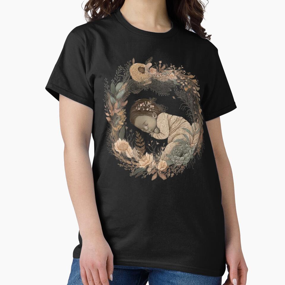 Boho Inspired Floral Print T-Shirt by iDezine GD