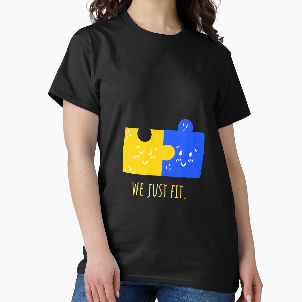 We just Fit Funny Love Couple Puzzle Design by popotamfriends