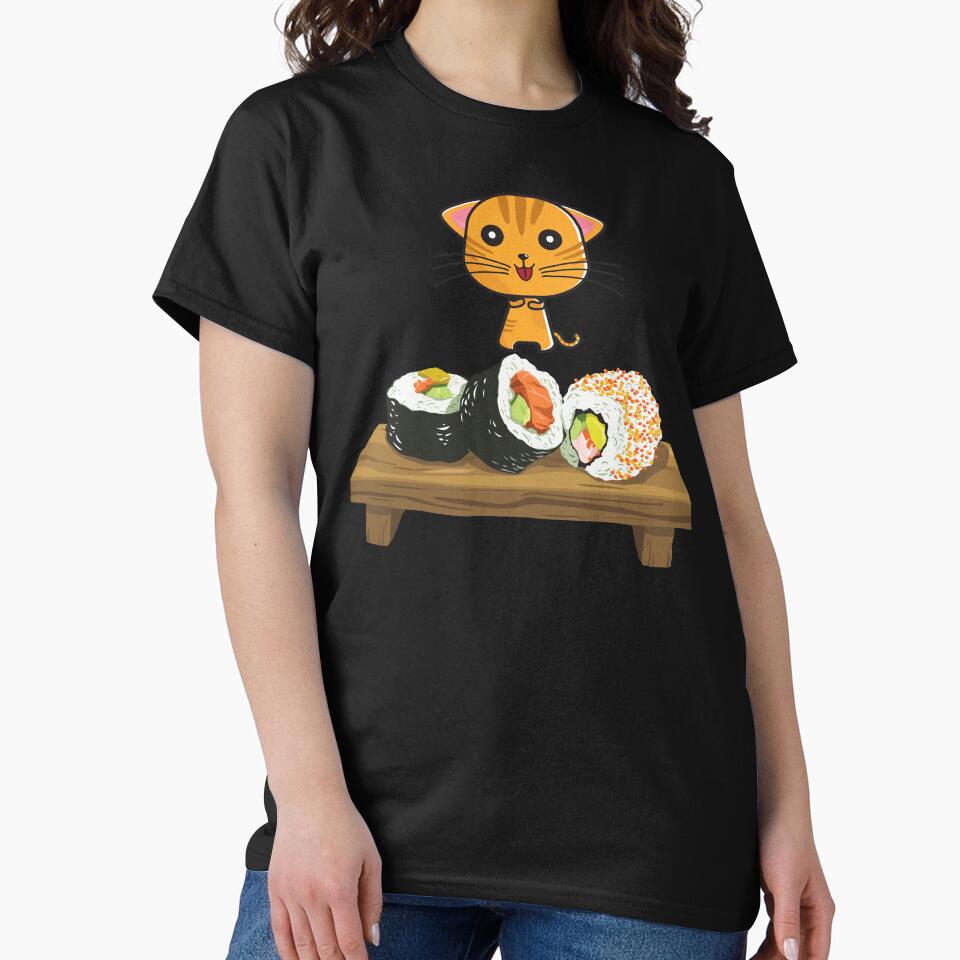 Cute cat craving Sushi by AGDesignstore