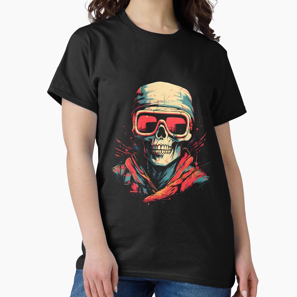 "Vintage Skull: An Attractive Design on T-Shirt" by Art-Vortex-fr