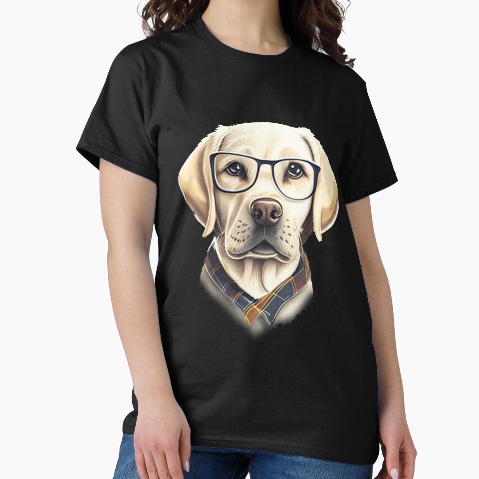 Funny dog Labrador with glasses funny cute decorative dog for dog lovers by RSDESIGNSteam