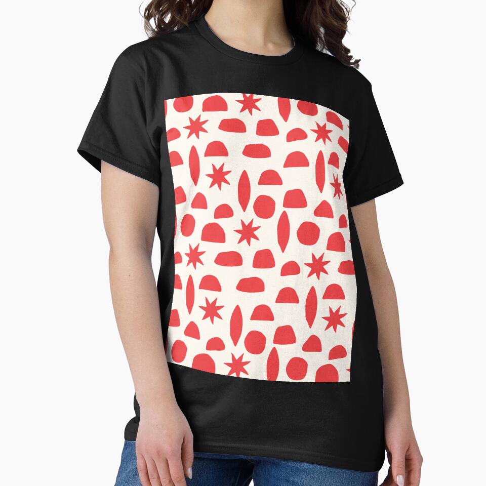 BOHO HENRI MATISSE CHARCOAL VINTAGE RED ON CREAM by blomastudios