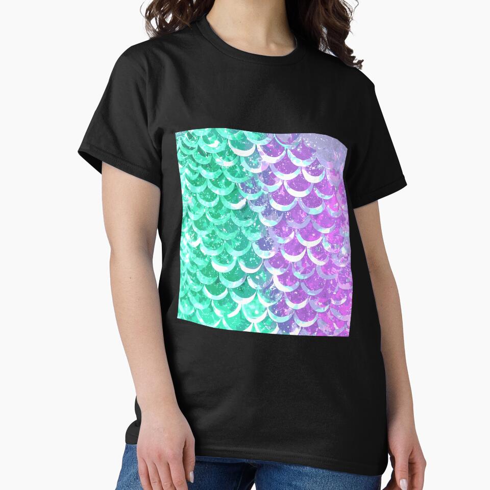 Printed image of azure and magenta Mermaid Tail pattern by JaReVa