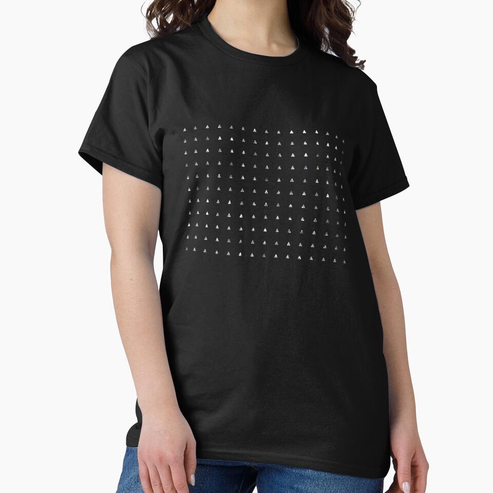 Printed image of silver sequins - pyramid shapes on navy background by JaReVa