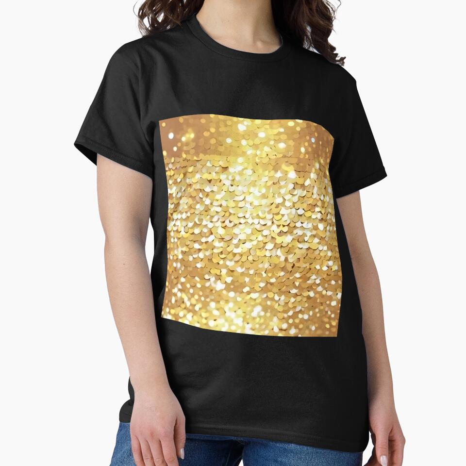 Printed image of golden glitter and sequins v2 by JaReVa