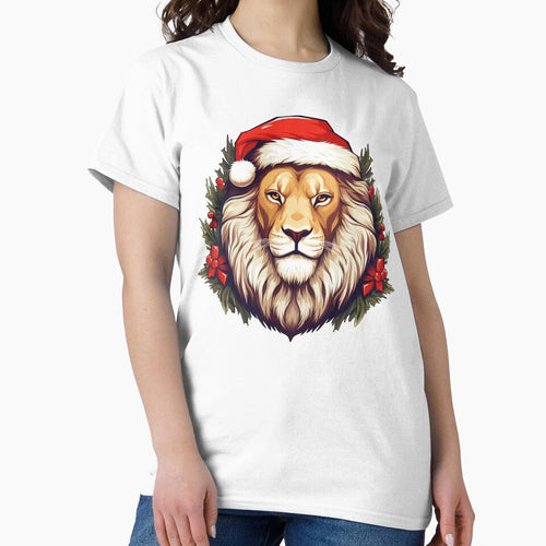 Adorable Christmas Lion donning a Santa Claus hat by MOA-trends