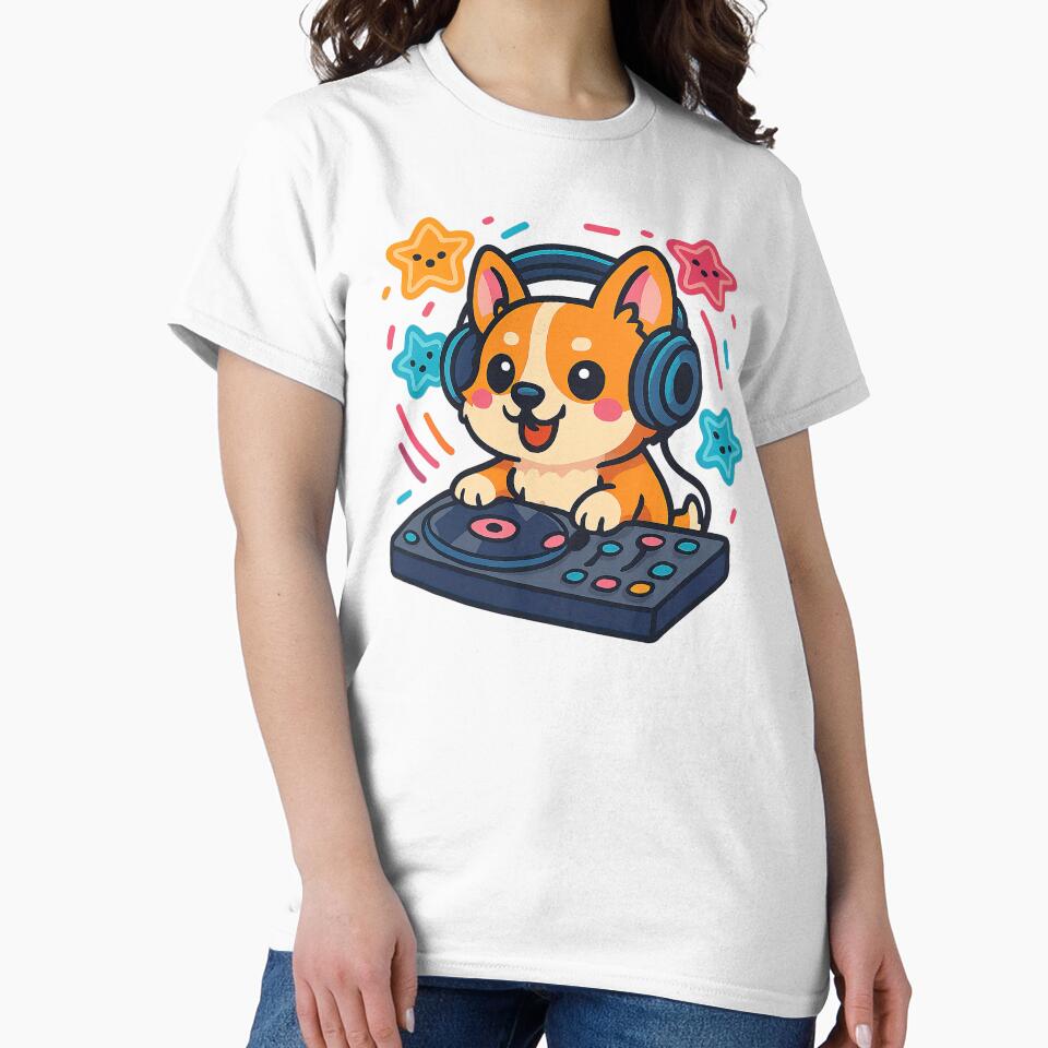Cute Kawaii Corgi, DJ Corgi, Kawaii Corgi by graphic-genie