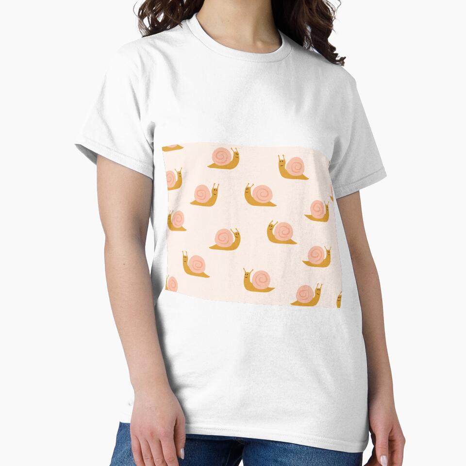 cute snails - gold and pink on cream by littlearrow