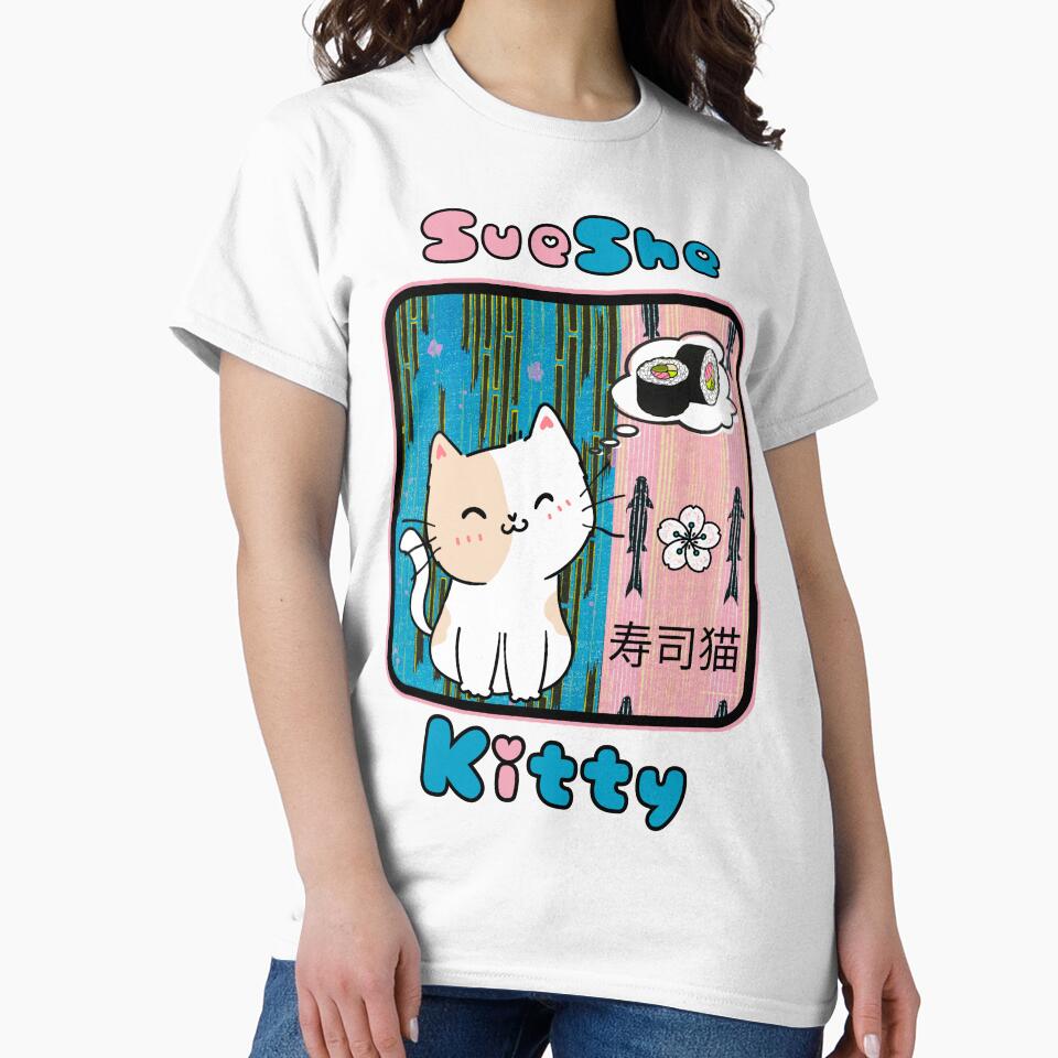 SueShe Kitty Kawaii Spirit Animal Art Sushi Kitty Cute Kawaii Animal Fashion by thearrowbyday2