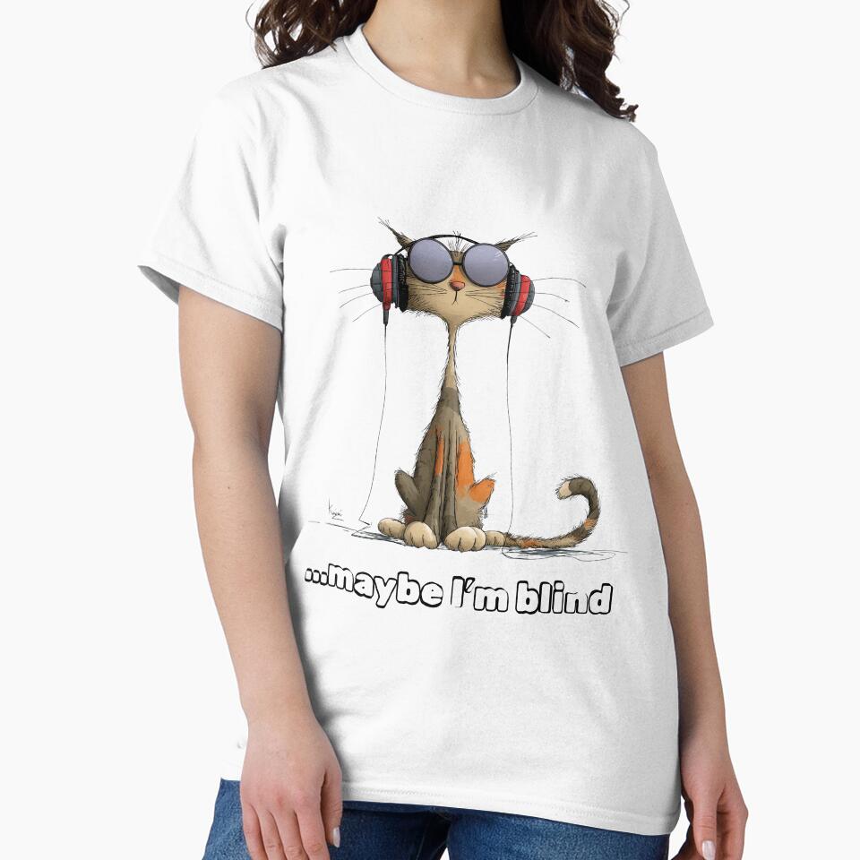 Maybe I’m Blind – Funny Cat in Glasses Illustration by EVESTUDIOART