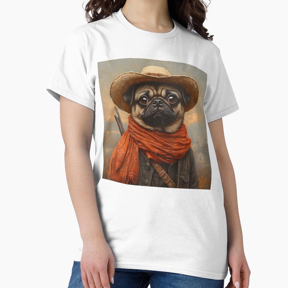 Mexican Cowboy Pug - Western Country Pug - Stylish Animal Art by Chrisjeffries24