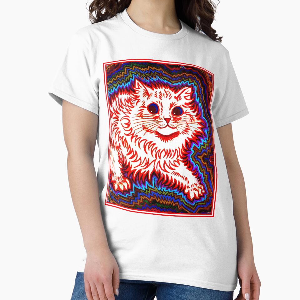 ORANGE CAT : Vintage Louis Wain Abstract Psychedelic Print by posterbobs