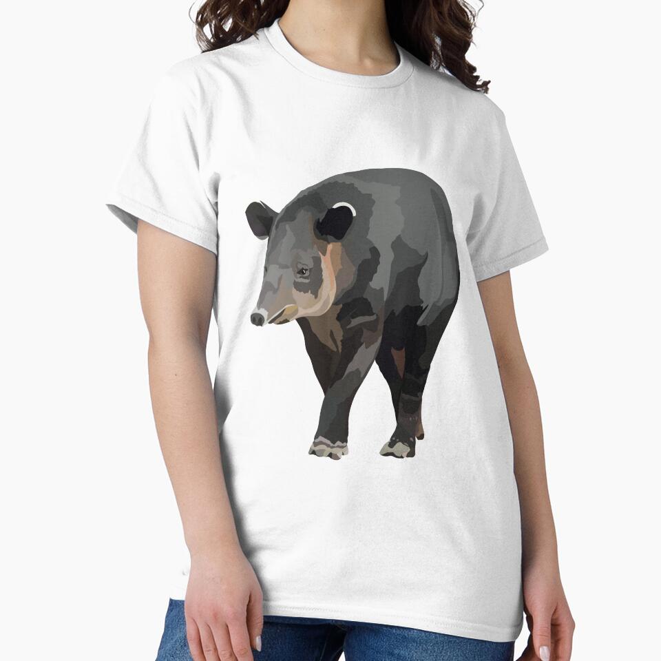 B is for Baird’s Tapir,Tapir Artwork – Unique Tropical Mammal Illustration and Wildlife Design by PrettylittlepastelUk