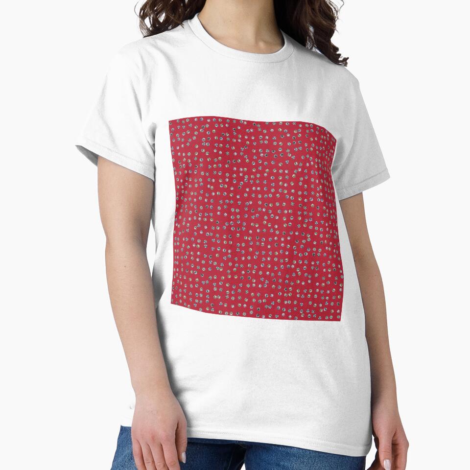 Printed image of diamond snow pattern on red background by JaReVa