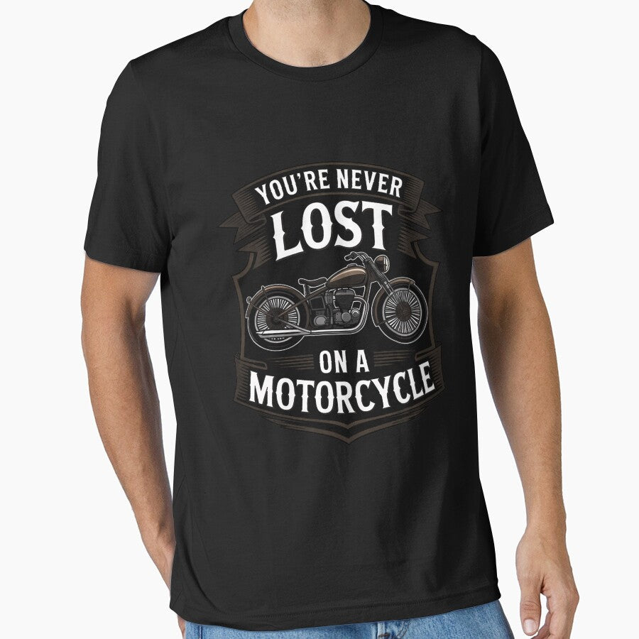 You're Never Lost On A Motorcycle Back Side Printed by banbopbii