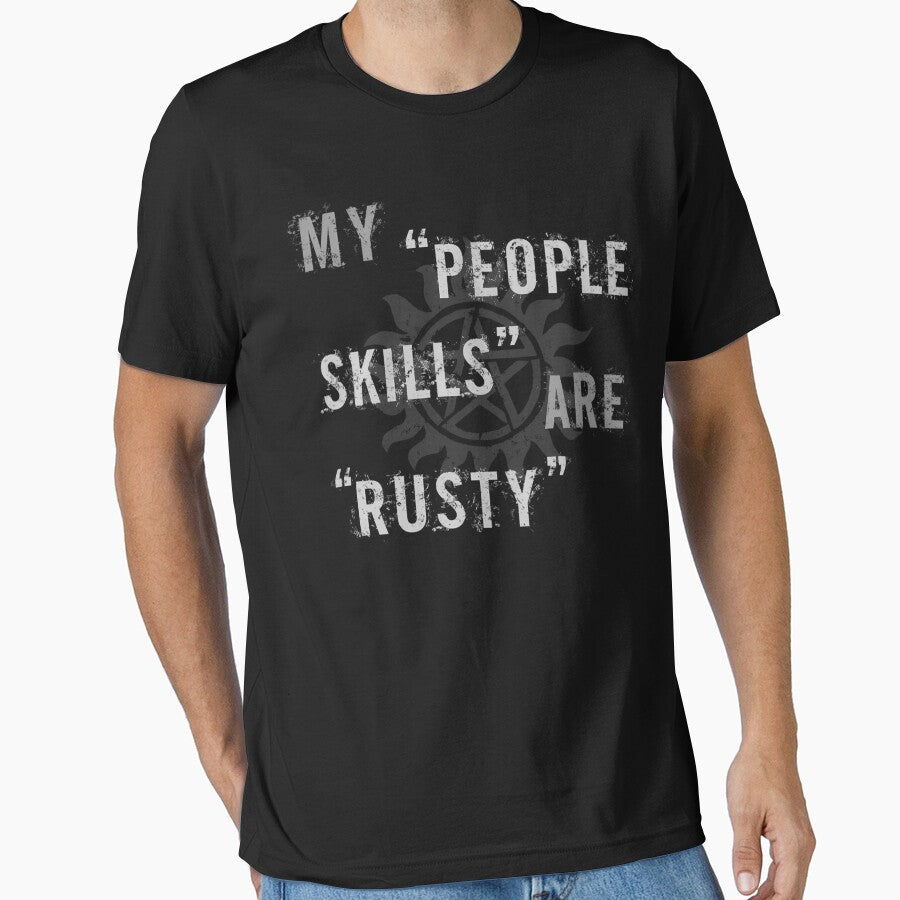 Supernatural Castiel 'People Skills' T-Shirt by krsicamar