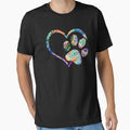 Animal Rescue Dog Paw Print Tie Dye Rainbow Dog Love by BernardMurray