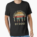 Easily Distracted By Dogs Retro Vintage - Funny Dogs by AlmosUndrest