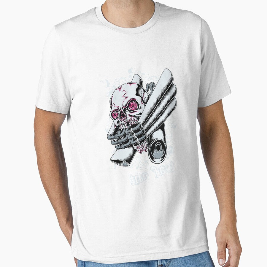 Printed Illustration, skull print, prints, happy by LachenEaton