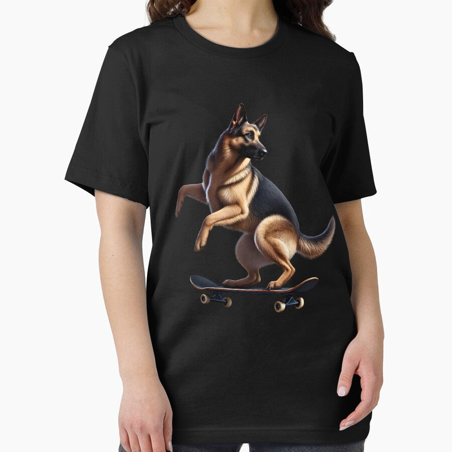 German Shepherd Riding a Skateboard Skateboarding Skater Fans by Kimberley King Art  King Art